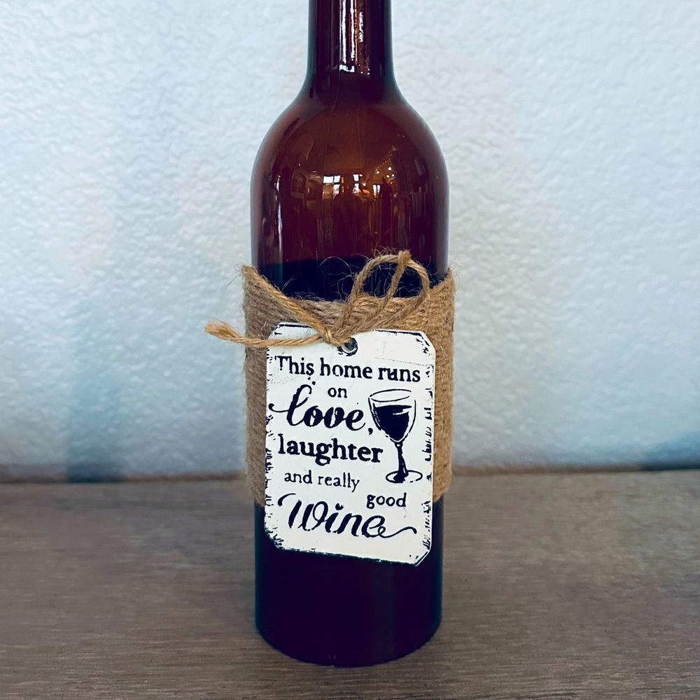 Handmade Wine Bottle Vase Decor